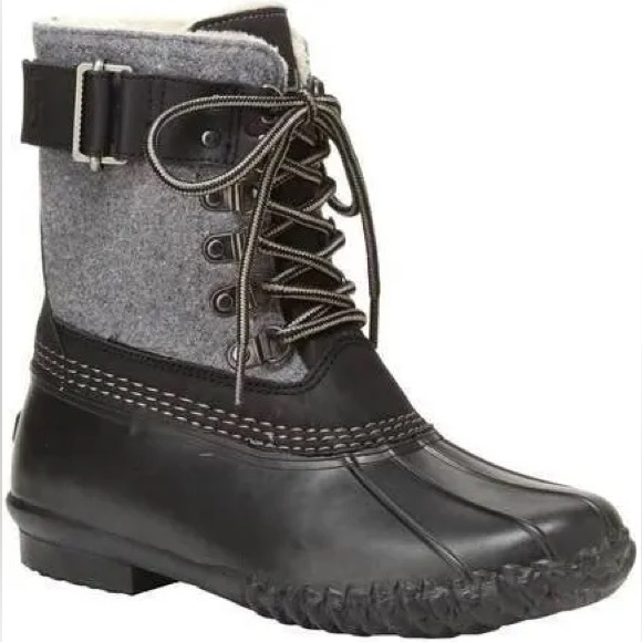 JBU Shoes - JBU By Jambu Boots Calgary Black Gray Winter Rain Duck Boots Weather Ready NWT